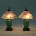 Pair of Fenton Glass Lamps