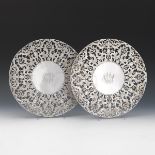 Roger Williams Silver Co. Pair of Sterling Platters, Retailed by W. W. Wattles & Sons