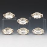 Six Tiffany & Co. Sterling Silver Individual Nut Dishes, ca. 1892-1902