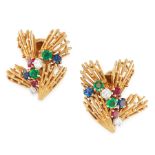 CARTIER, IMPORTANT PAIR OF TUTTI FRUTI EARRINGS.