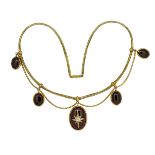 ANTIQUE GARNET DROP NECKLACE