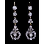 ANTIQUE PAIR OF DIAMOND DROP EARRINGS