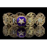 ANTIQUE VICTORIAN ENAMEL 'SOUVENIR' BRACELET