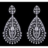 LARGE PAIR OF DIAMOND DROP EARRINGS