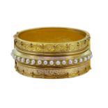 ANTIQUE VICTORIAN PEARL WIDE BANGLE