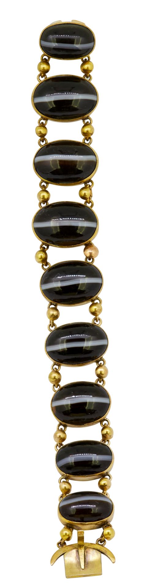 ANTIQUE BANDED AGATE LINK BRACELET - Image 2 of 2