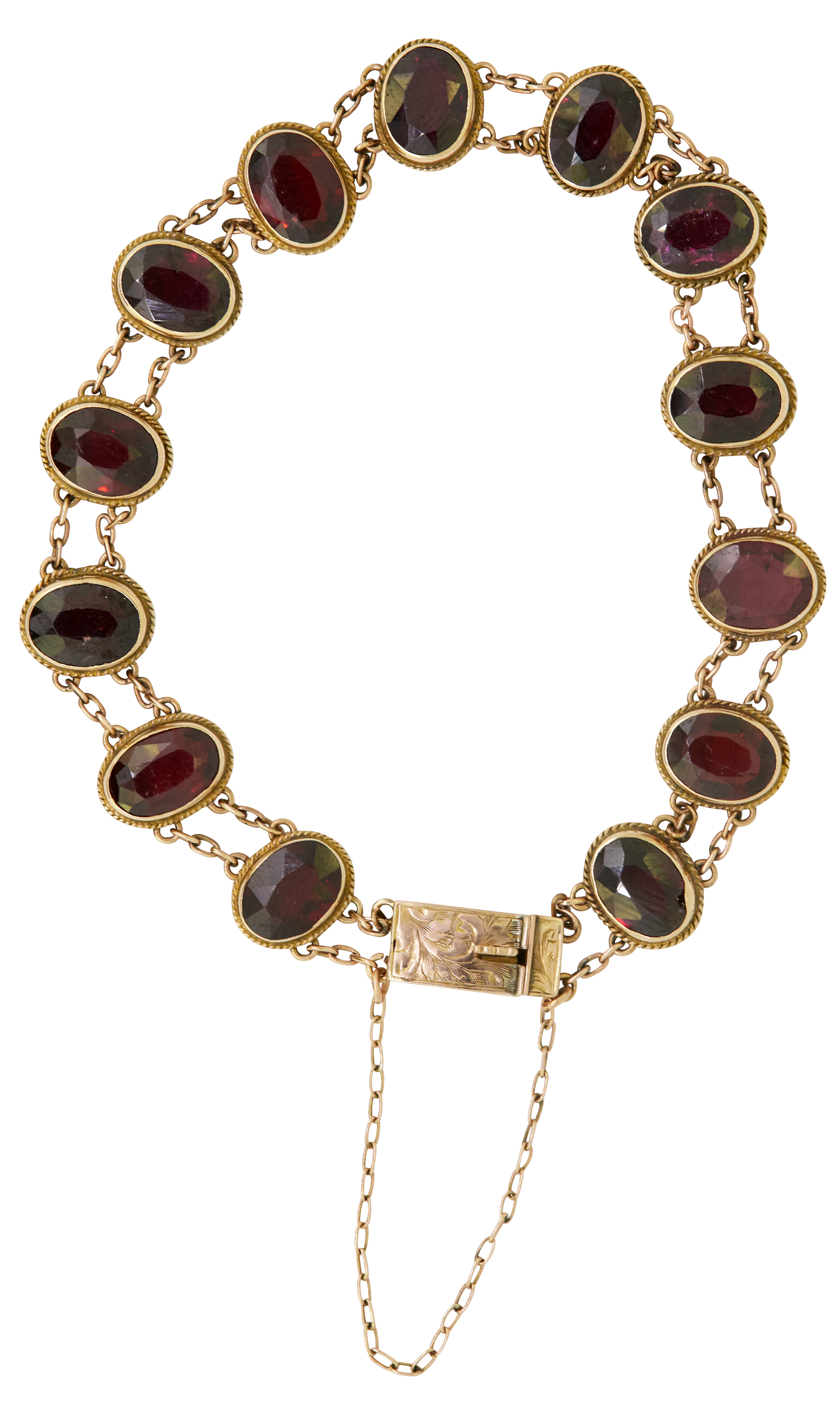 ANTIQUE VICTORIAN GARNET LINK BRACELET