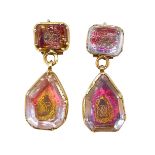 ANTIQUE PAIR OF STUART CRYSTAL EARRINGS