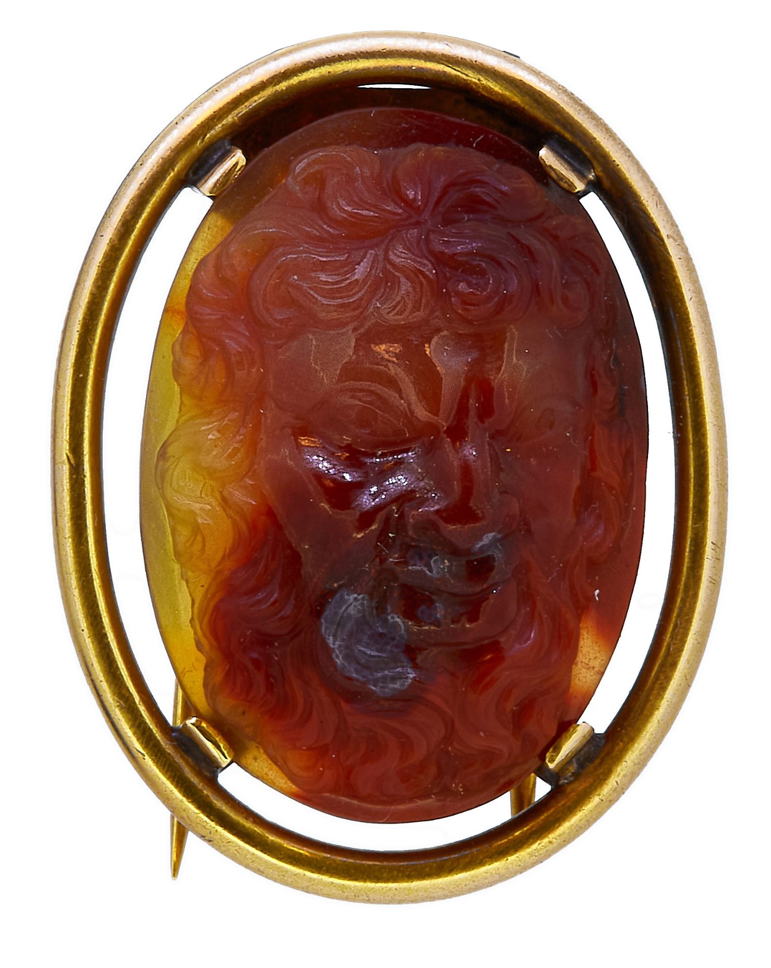 IMPORTANT ANTIQUE HARDSTONE CAMEO BROOCH