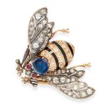 ANTIQUE SAPPHIRE DIAMOND AND ENAMEL BUMBLEBEE BROOCH