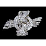 IMPORTANT DIAMOND DOUBLE CLIP BROOCH