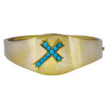 BANGLE WITH TURQUOISE SET CROSS