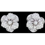 TIFFANY & CO, IMPORTANT PAIR OF DIAMOND FLORAL EARINGS