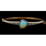 ANTIQUE VICTORIAN OPAL AND DIAMOND BANGLE