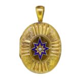 ANTIQUE VICTORIAN ENAMEL LOCKET PENDANT