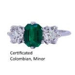 COLOMBIAN EMERALD AND DIAMOND RING