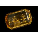 RARE CITRINE INTAGLIO BROOCH