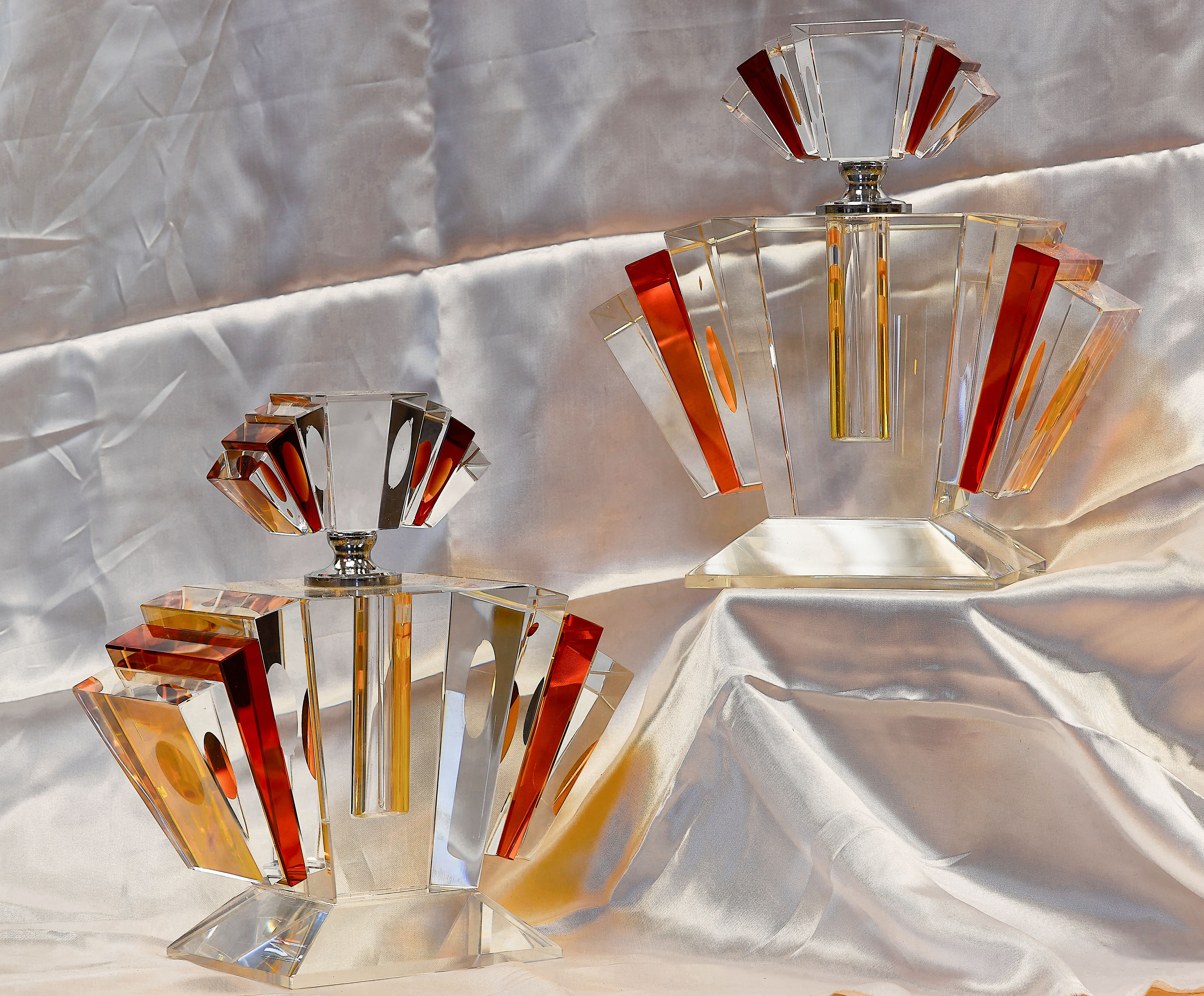 ART-DECO PAIR OF LARGE PERFUME BOTTLES