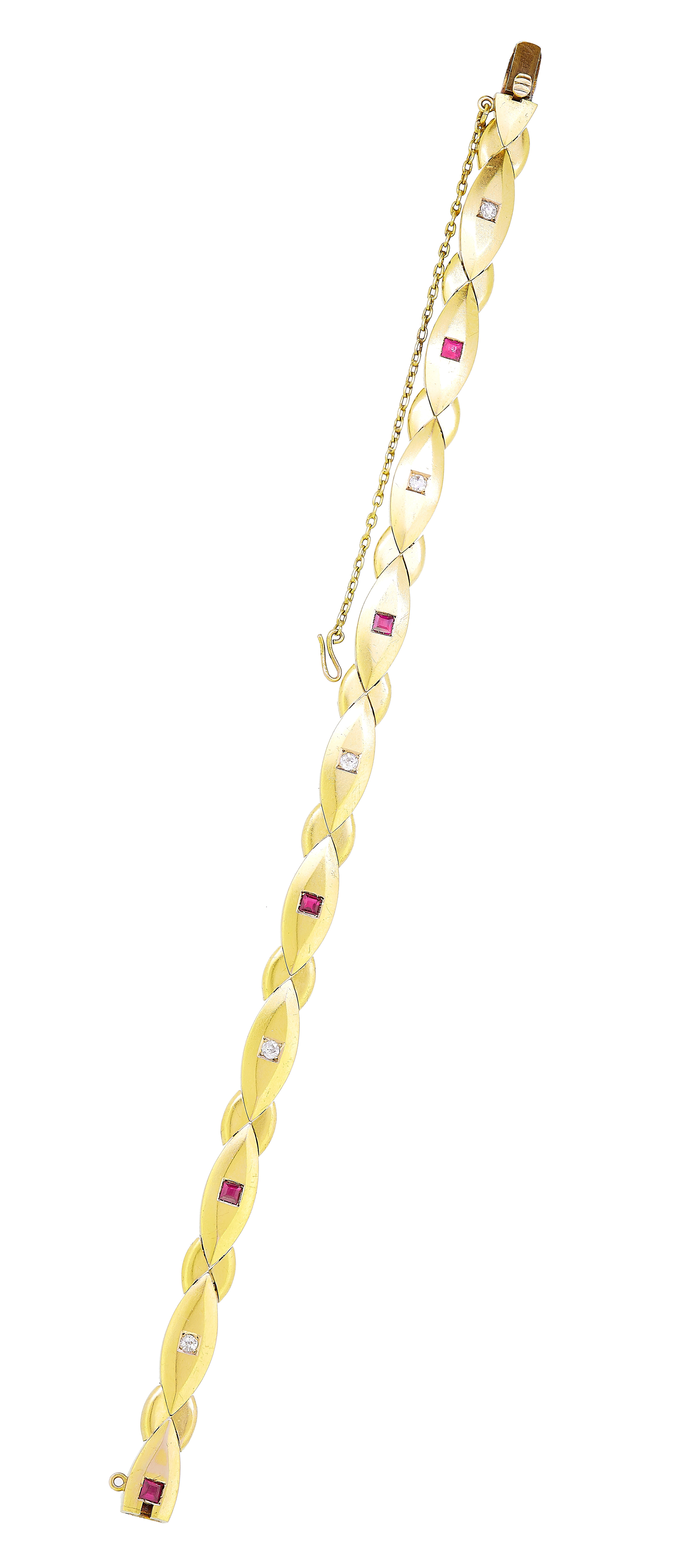 RUBY AND DIAMOND LINK BRACELET - Image 2 of 2