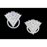 PAIR OF ART-DECO DIAMOND EARRINGS