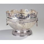 Victorian silver monteith bowl, London 1901