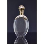 ANTIQUE VICTORIAN ROCK CRYSTAL PERFUME BOTTLE WITH GOLD MOUNTS