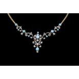 ANTIQUE TURQUOISE AND DIAMOND NECKLACE
