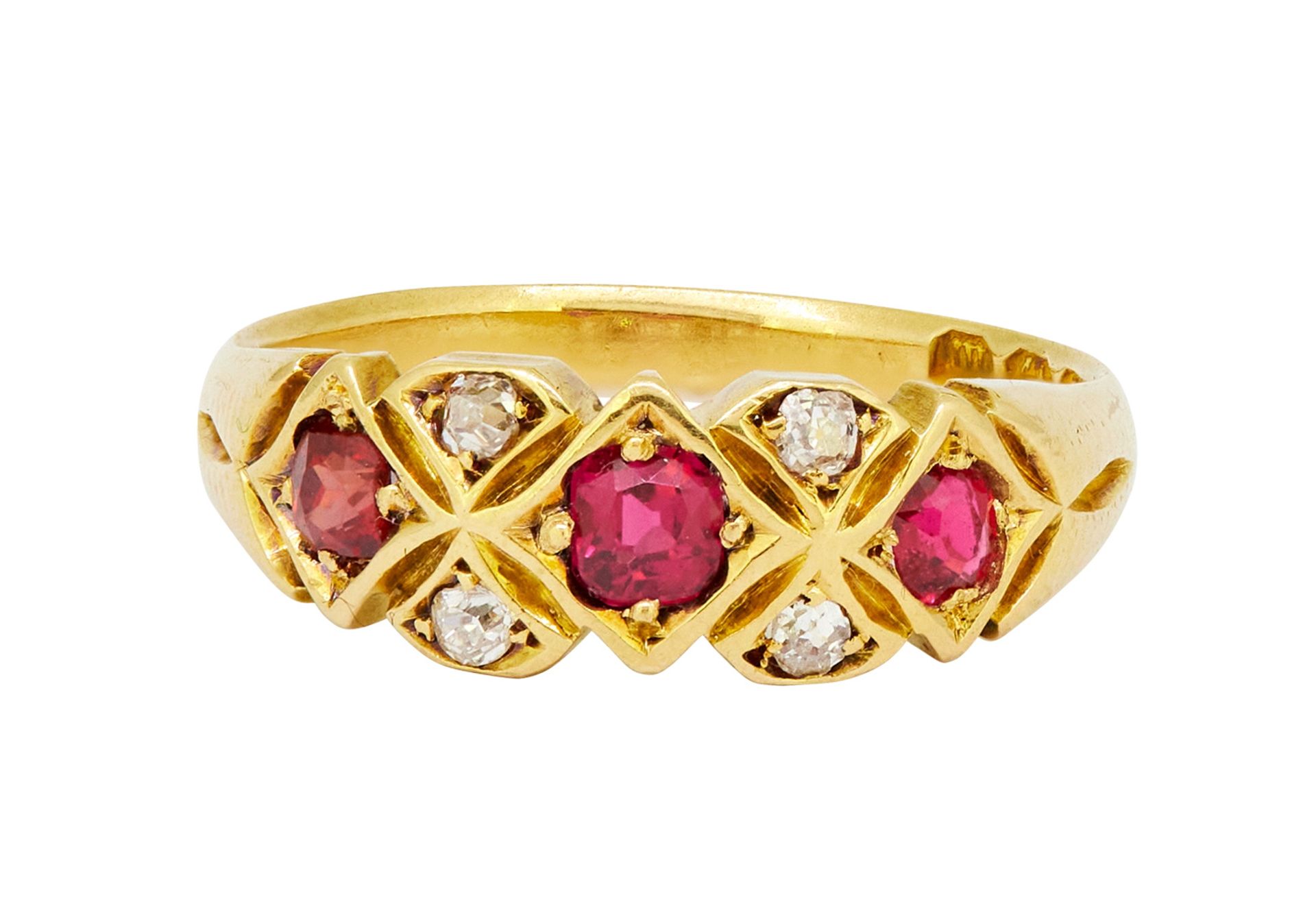ANTIQUE RUBY AND DIAMOND RING