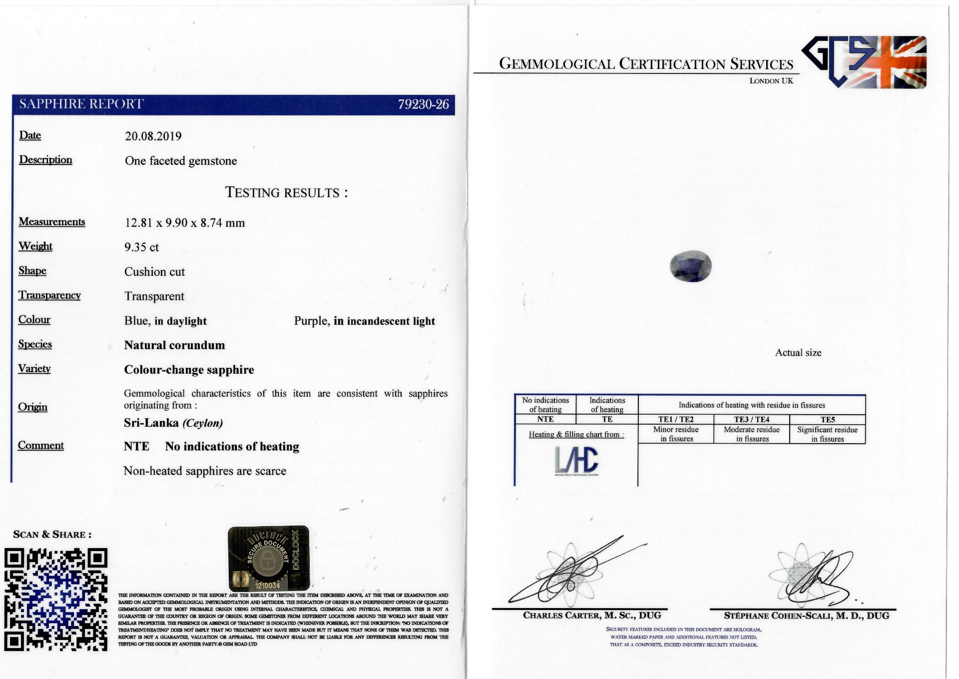 IMPORTANT 9.35 CT CEYLON SAPPHIRE AND DIAMOND RING - Image 2 of 2