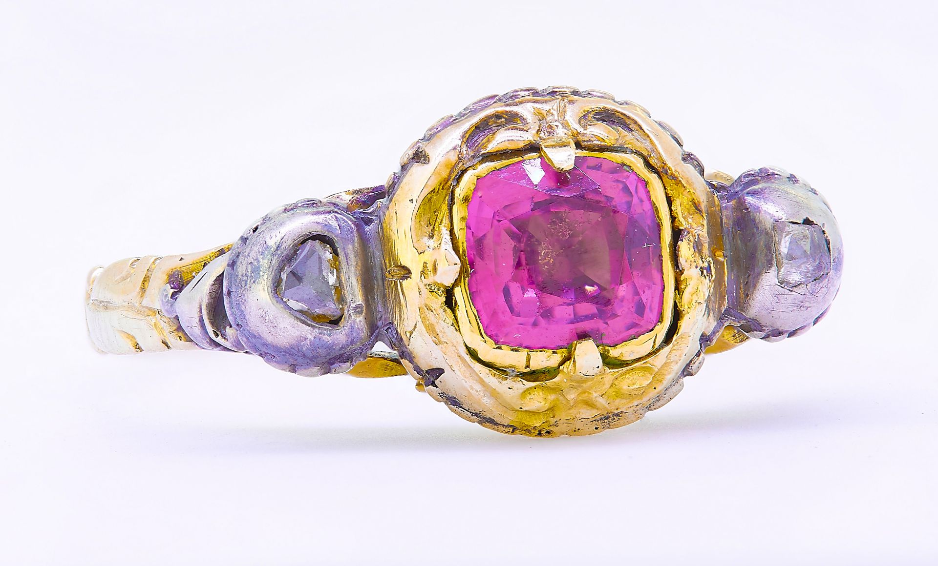 ANTIQUE TOURMALINE AND DIAMOND RING