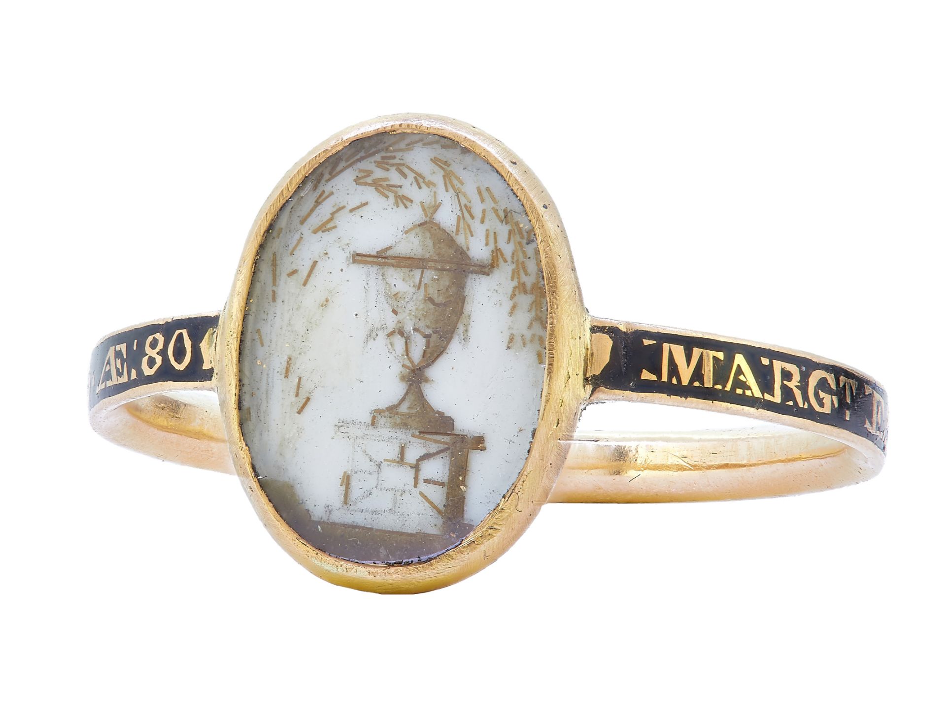 ANTIQUE ENAMEL MEMORI RING