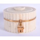 RARE ANTIQUE VICTORIAN LARGE GOLD AND IVORY SEWING BOX