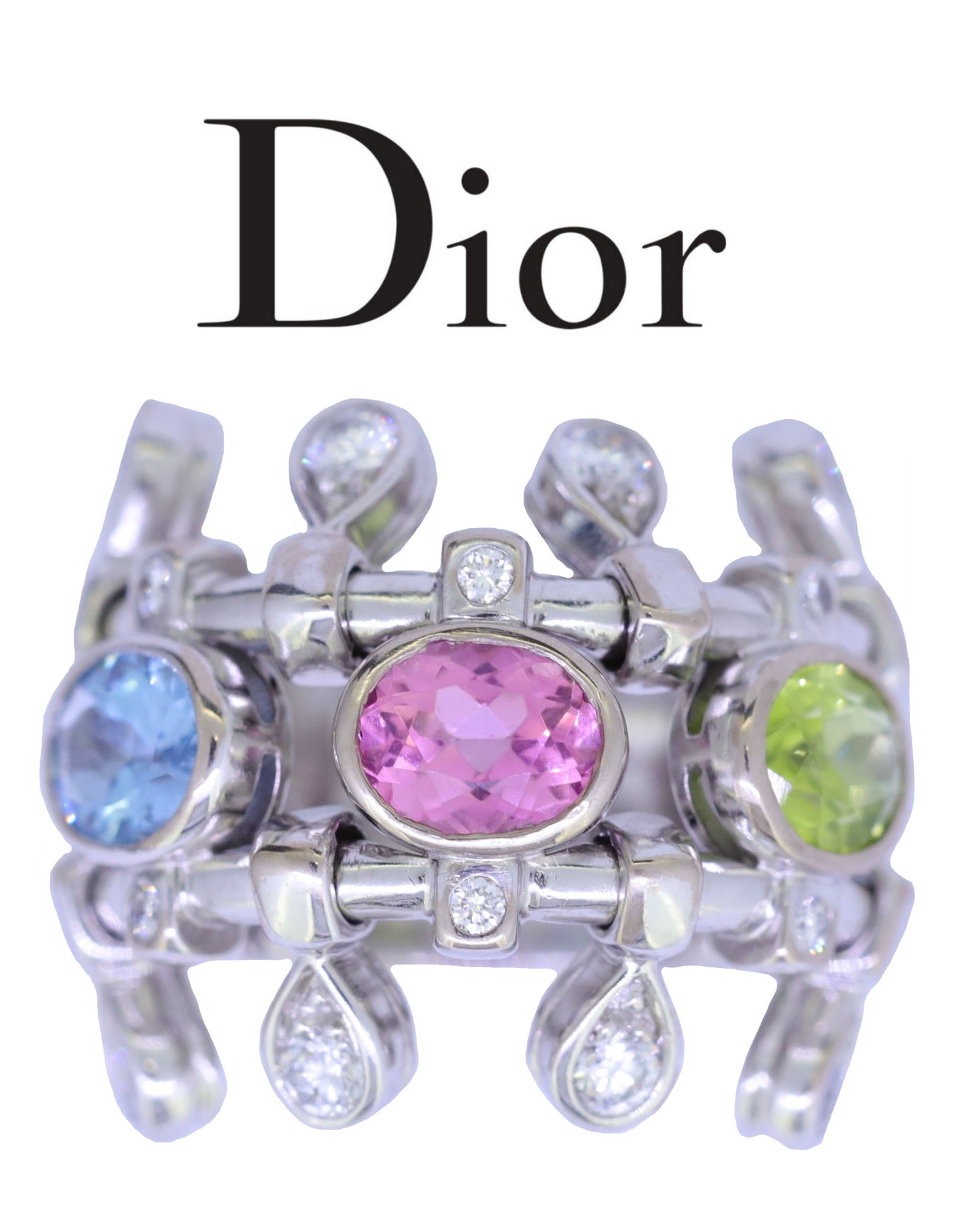 DIOR MULTY COLOUR GEM AND DIAMOND RING