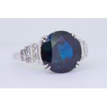 SAPPHIRE AND DIAMOND DRESS RING