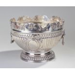 Victorian silver monteith bowl, London 1901