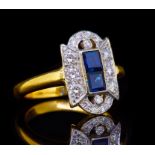 SAPPHIRE AND DIAMOND OPENWORK RING