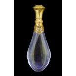 ANTIQUE ROCK CRYSTAL AND GOLD PERFUM BOTTLE