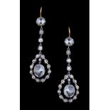 ANTIQUE PAIR OF DIAMOND DROP EARRINGS