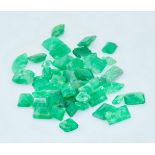 MIXED LOT OF LOOSE CUT EMERALDS