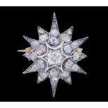 ANTIQUE DIAMOND STAR BROOCH