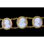 ANTIQUE CAMEO LINK BRACELET