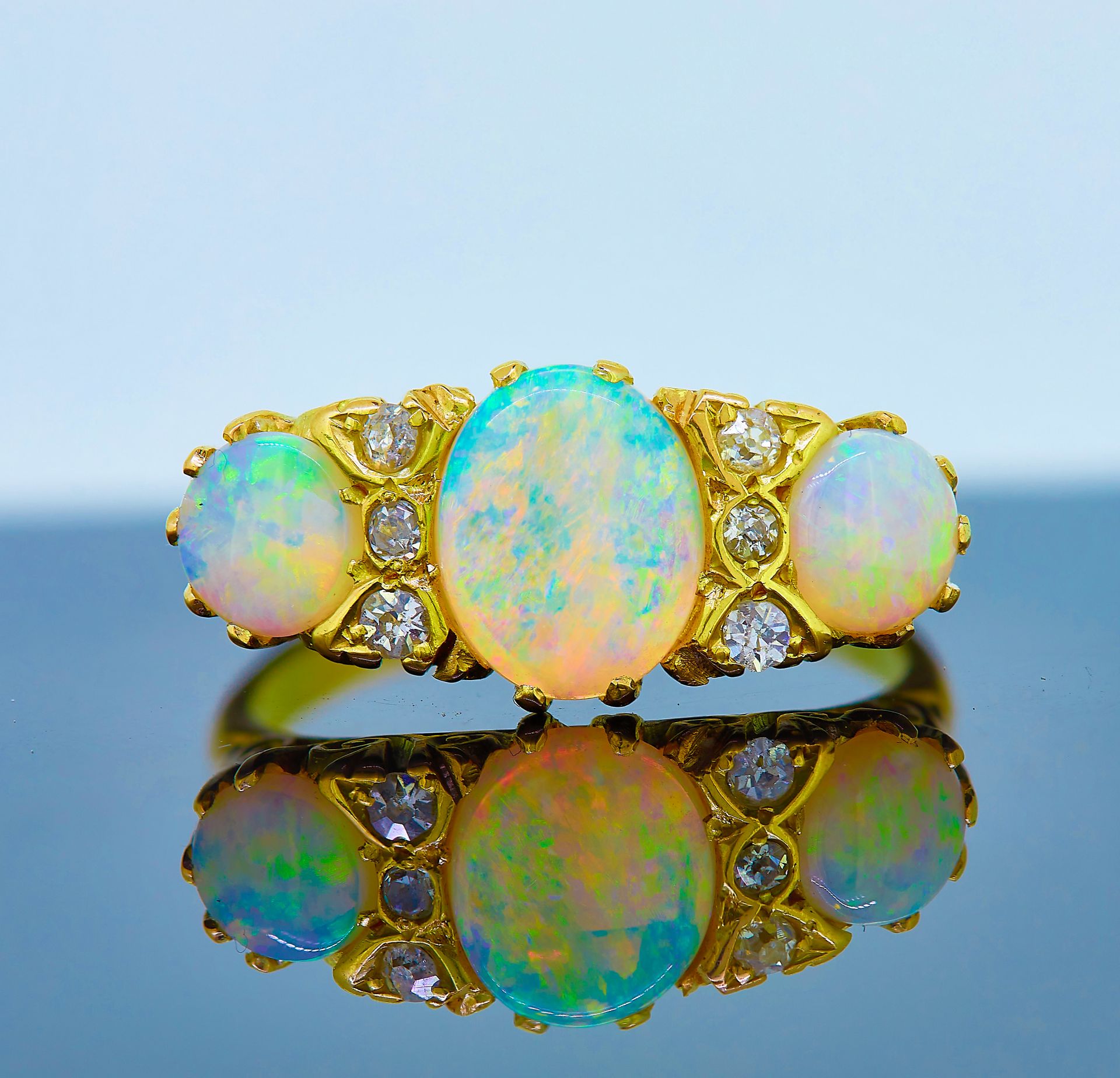 OPAL AND DIAMOND DRESS RING