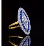 SAPPHIRE AND DIAMOND DRESS RING