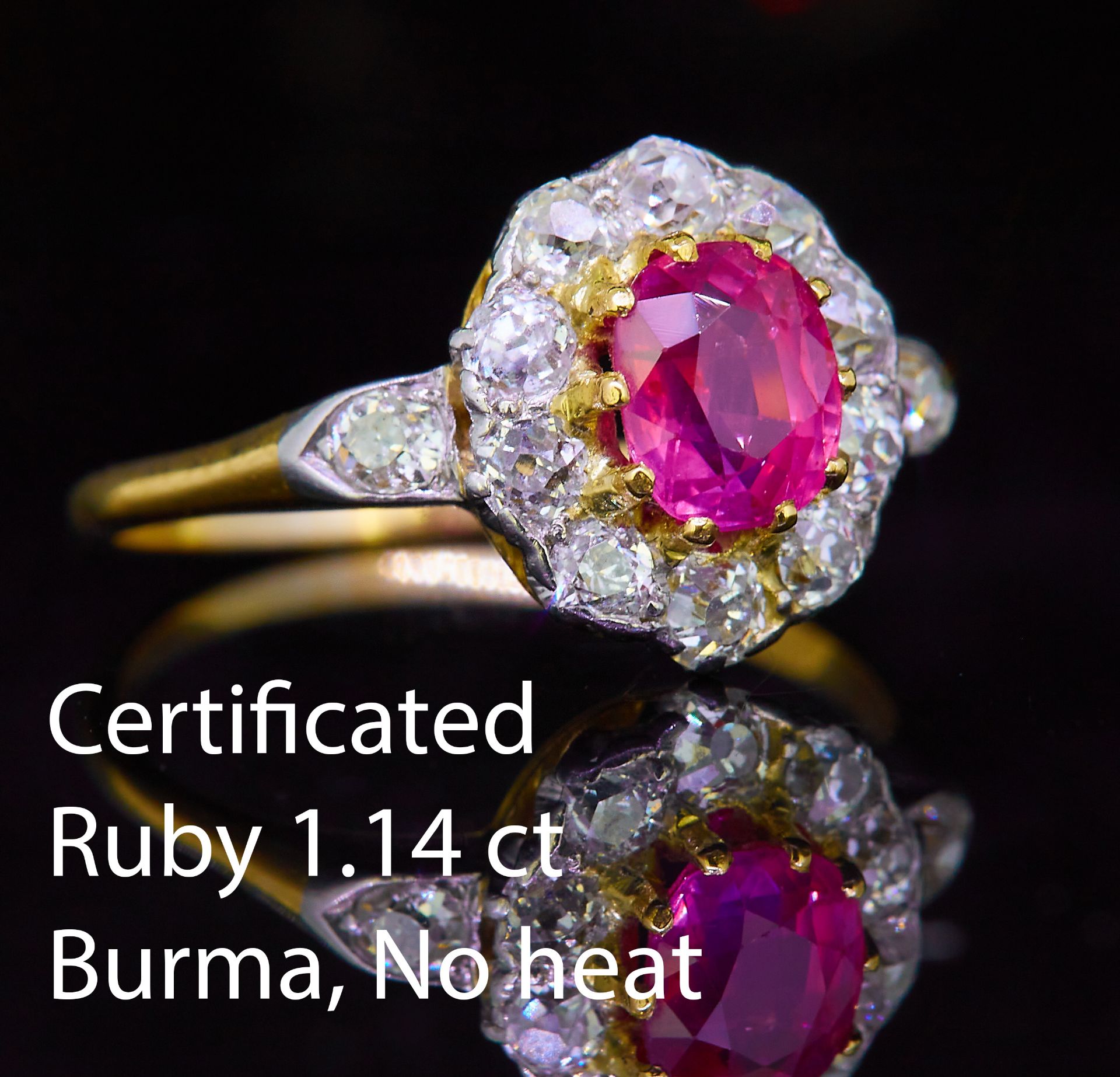 RUBY AND DIAMOND CLUSTER RING