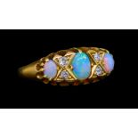 ANTIQUE OPAL AND DIAMOND DRESS RING