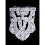 ART-DECO DIAMOND CLIP BROOCH