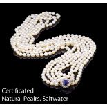 CERTIFICATED NATURAL SALTWATER PEARL LONG NECKLACE