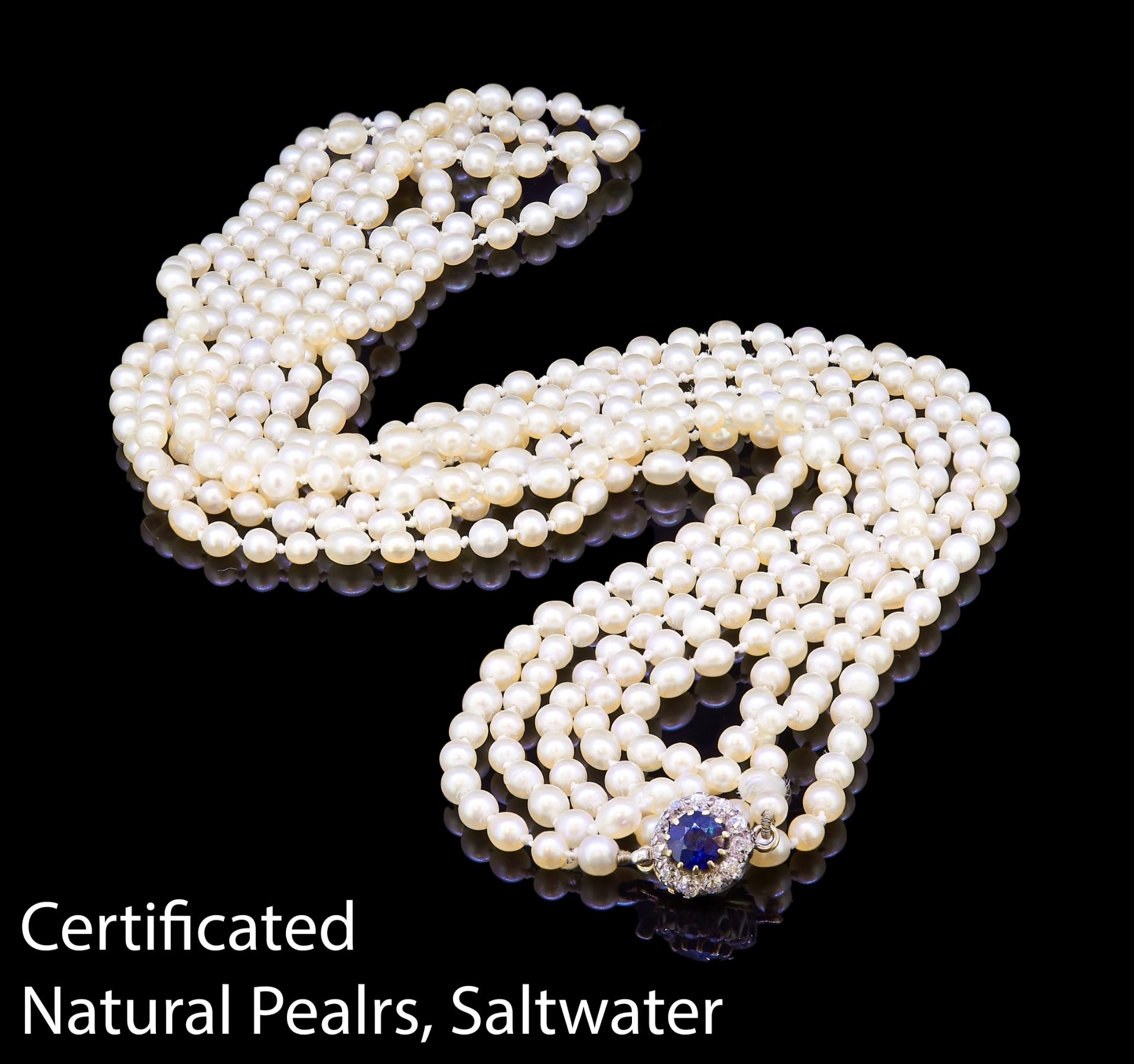 CERTIFICATED NATURAL SALTWATER PEARL LONG NECKLACE