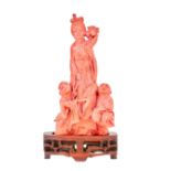 IMPORTANT CARVED CORAL STATUE