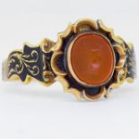 ANTIQUE INTAGLIO AND ENAMEL RING